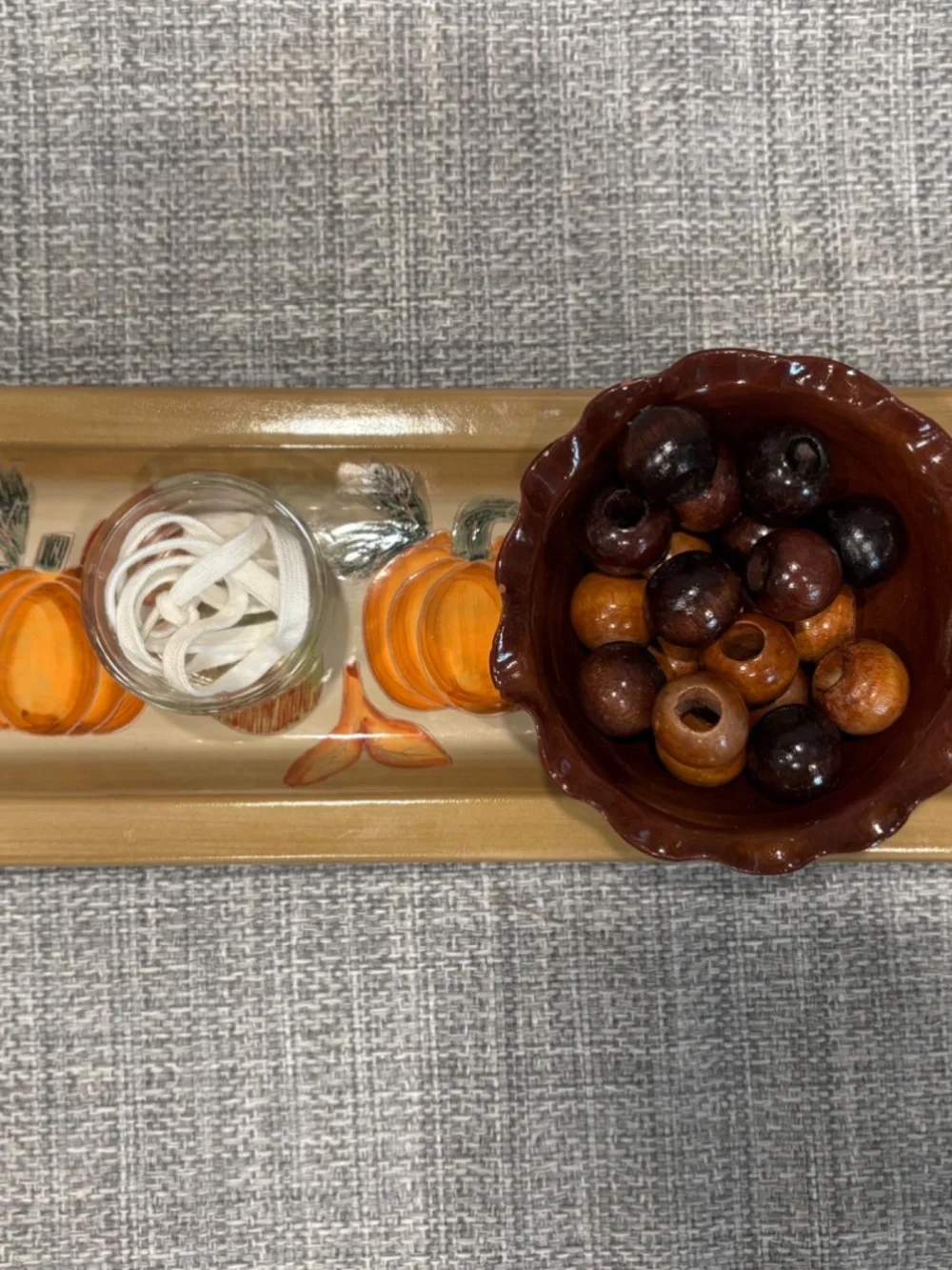 fall theme pumpkin try bead lacing practical life by idlewild montessori